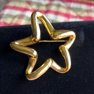 Vintage Abstract Gold Star Brooch (Avon?)